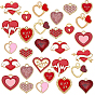 120 шт 15 стили подвески из сплава эмали, золотые, сердце