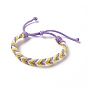 Polyester Wave Braided Cord Bracelet, Adjustable Bracelet for Women