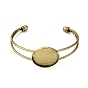 Латунь манжеты браслет решений, пустое основание браслета, без кадмия и без свинца, 64 мм, лоток : 25 мм