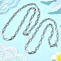 2Pcs 2 Styles 304 Stainless Steel Cross Link Chain Necklaces Set for Couple, Non-Tarnish