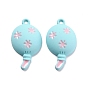 Spray Painted Alloy Enamel Pendant, Balloon with Flower