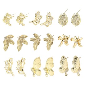 Латунные микро-паве прозрачные серьги-гвоздики из циркония, реальный 14 k позолоченный