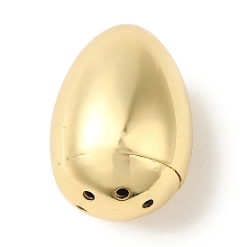 Rack Plating Brass Pendants, Cadmium Free & Lead Free, Long-Lasting Plated, Egg