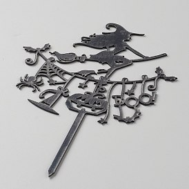 Acrylic Witch Cake Insert Card Decoration, for Halloween Cake Decoration