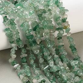 Natural Green Strawberry Quartz Beads Strands, Chip
