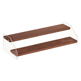 2-ярусные прозрачные акриловые минифигурки с подставками для демонстрации, деревянный держатель для органайзера для уставших фигурок, для косметики, кукла, модель