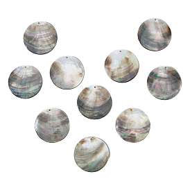 10шт. подвески из натуральной черной ракушки для губ, Дисковые подвески