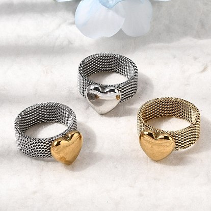 304 кольца для пальцев из нержавеющей стали для женщин, сердце