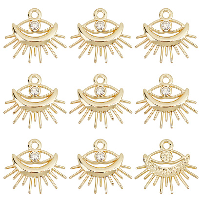 30подвески из сплава с гальванопокрытием, с кристально горный хрусталь, без кадмия, без никеля и без свинца, глаз