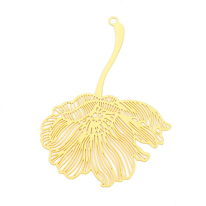 Латунные филигранные большие подвески, цветок, гравированные металлические украшения