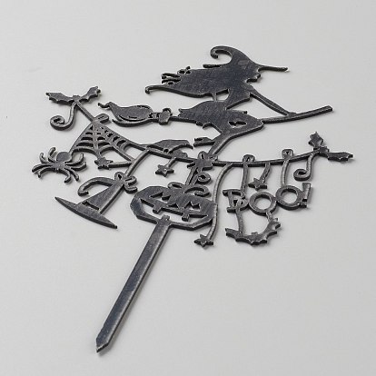 Acrylic Witch Cake Insert Card Decoration, for Halloween Cake Decoration