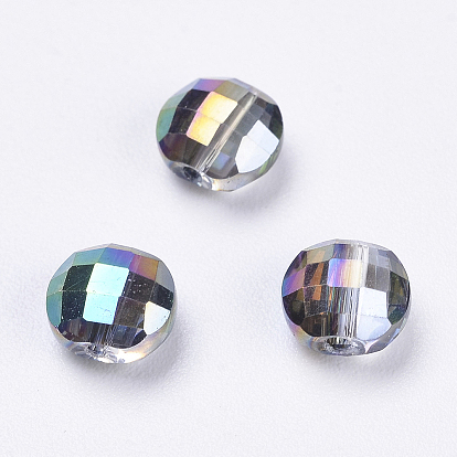 Имитация Австрийские кристаллические шарики, класс AAA, к 9 стекло, граненые, плоско-круглые