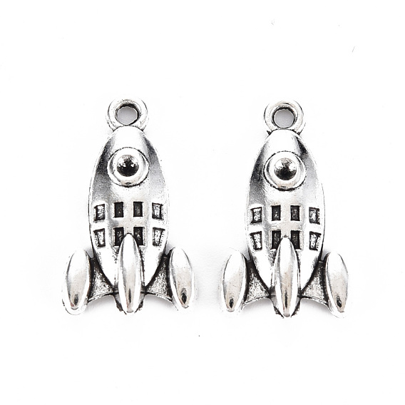 Tibetan Style Alloy Pendant Rhinestone Settings, Lead Free & Cadmium Free, Rocket