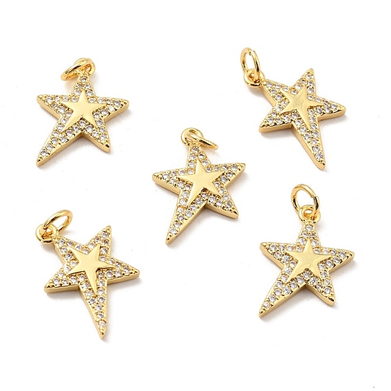 Латунные микро проложить кубического циркония подвески, с целью перехода в кольце, реальный 18 k позолоченный, долговечный, без свинца, без кадмии и без никеля, звезда