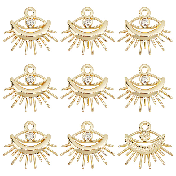 30подвески из сплава с гальванопокрытием, с кристально горный хрусталь, без кадмия, без никеля и без свинца, глаз