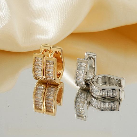 Изысканные серьги-кольца унисекс U-образной формы из латуни с кубическим цирконием, модные, легкие, роскошные