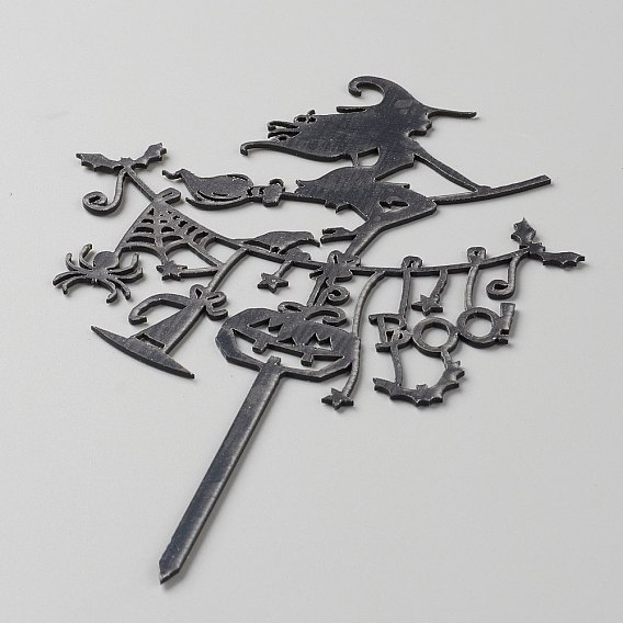 Acrylic Witch Cake Insert Card Decoration, for Halloween Cake Decoration