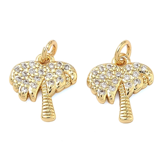 Латунные микро проложить кубического циркония подвески, очарование кокосового дерева, без свинца и без кадмия, стойки покрытие, долговечный