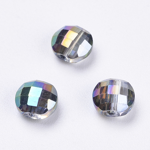 Имитация Австрийские кристаллические шарики, класс AAA, к 9 стекло, граненые, плоско-круглые