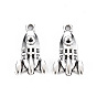 Tibetan Style Alloy Pendant Rhinestone Settings, Lead Free & Cadmium Free, Rocket