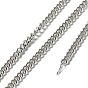 Rhodium Plated 925 Sterling Silver Faceted Curb Chains, Soldered
