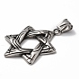 304 Stainless Steel Pendants, Star of David