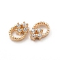 Brass Micro Pave Cubic Zirconia Cabochons, Nail Art Decorations, Ring