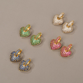 18K Gold Plated Heart-shaped Love Earrings - Elegant, Fashionable, Women's Jewelry.