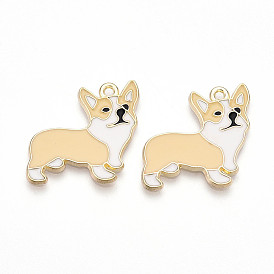 Подвески из эмали и сплава, без кадмия и без свинца, золотой свет, вельш корги