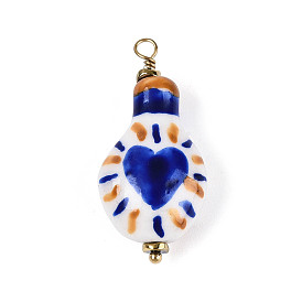 Фарфора ручной работы подвески, бутылочка с подвесками в виде сердечек, с 304 вывод из нержавеющей стали