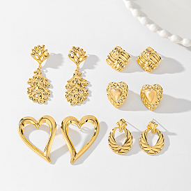 Гламурные 201 нержавеющая сталь 201 серьги-гвоздики из нержавеющей стали, золотые