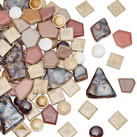 500G 4 Styles Mosaic Tiles Porcelain Cabochons, for Home Decoration or DIY Crafts