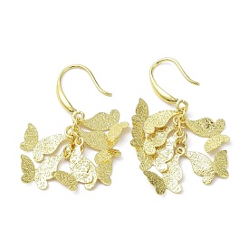 Rack Plating Brass Butterfly Dnagle Earrings, Cluster Earrings, Long-Lasting Plated