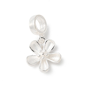 925 европейские подвески-шармы в виде цветка из стерлингового серебра, Подвески с большими отверстиями