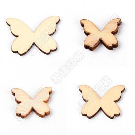 GORGECRAFT 200Pcs 4 Style Natural Wood Cabochons, Home Decorations, Butterfly