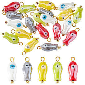 20шт 5цвета фарфоровые подвески ручной работы, с железной фурнитурой