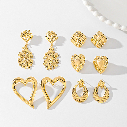 Гламурные 201 нержавеющая сталь 201 серьги-гвоздики из нержавеющей стали, золотые