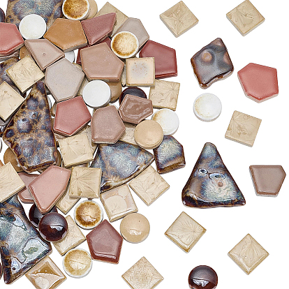 500G 4 Styles Mosaic Tiles Porcelain Cabochons, for Home Decoration or DIY Crafts