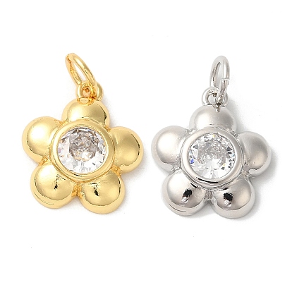 Подвески из латуни с покрытием из прозрачного кубического циркония, с целью перехода в кольце, долговечный, без свинца и без кадмия, цветок