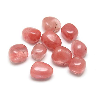 Cherry Quartz Beads, Tumbled Stone, No Hole/Undrilled, Nuggets