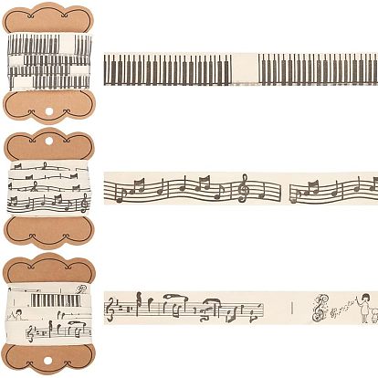 12m 3 стили печатные хлопковые ленты, для упаковки подарков, цветочные банты поделки украшения, бежевые