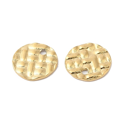Ion Plating(IP) 304 Stainless Steel Charms, Flat Round Charm