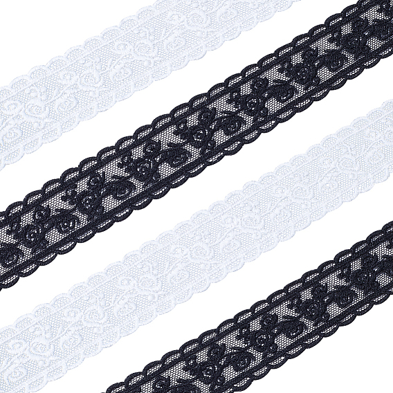 10 ярды 2 цвета молочные волокна вышивка цветочная кружевная отделка, для пошива одежды