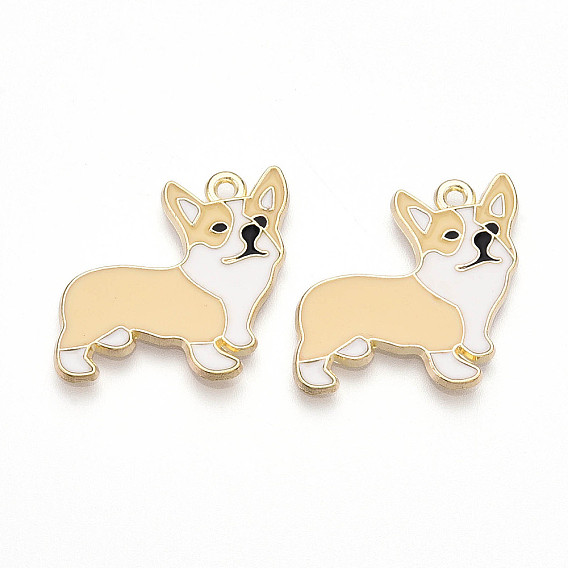 Подвески из эмали и сплава, без кадмия и без свинца, золотой свет, вельш корги