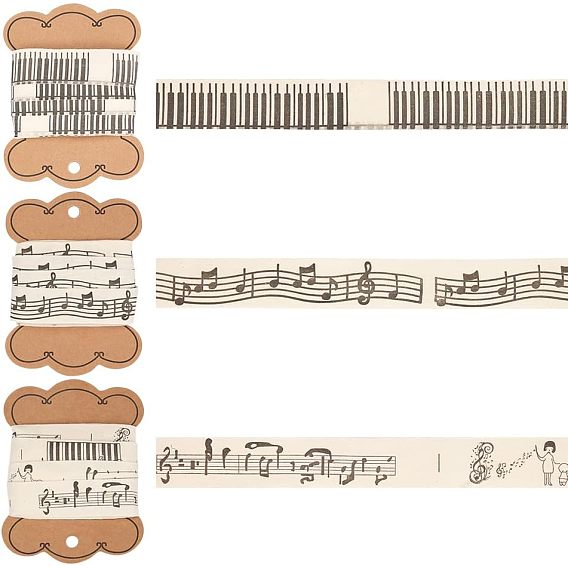 12m 3 стили печатные хлопковые ленты, для упаковки подарков, цветочные банты поделки украшения, бежевые
