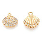 Латунные микропаве прозрачные подвески с фианитом, подвески в форме ракушек, без никеля 