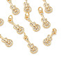 SHEGRACE Brass Micro Pave Cubic Zirconia Pendants, Guitar Charm, Cadmium Free & Nickel Free & Lead Free, Clear