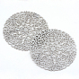 304 Stainless Steel Filigree Joiners, Flat Round, 42x0.5mm, about 95~110pcs/bag