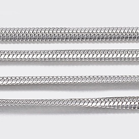 Vacuum Plating 304 Stainless Steel Flat Snake Chains, with Spool, Soldered