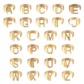 26шт 26 стиль сплава алфавит открытые манжеты кольца, массивные женские кольца с буквой a~z